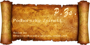 Podhorszky Zsinett névjegykártya